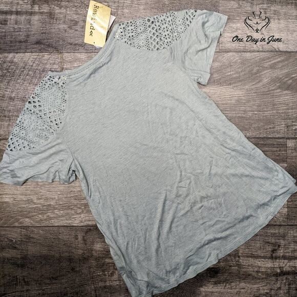 Rewind Crochet Shoulder T Shirt Top Size XS - Picture 5 of 5